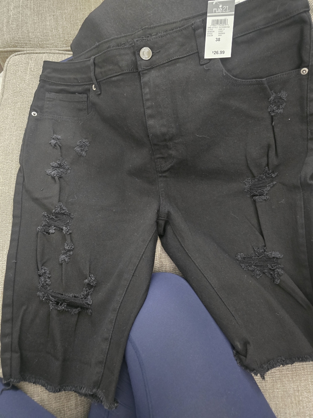 rue21 MEN'S Black Distressed High-Rise Skinny Jeans